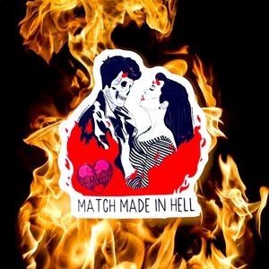 Match Made in HLL Skeleton Spooky Scary Creepy Cool Sticker